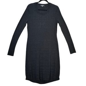 Toad & Co Charcoal Merino Wool Lightweight Knit Long Sweater Dress Size Medium